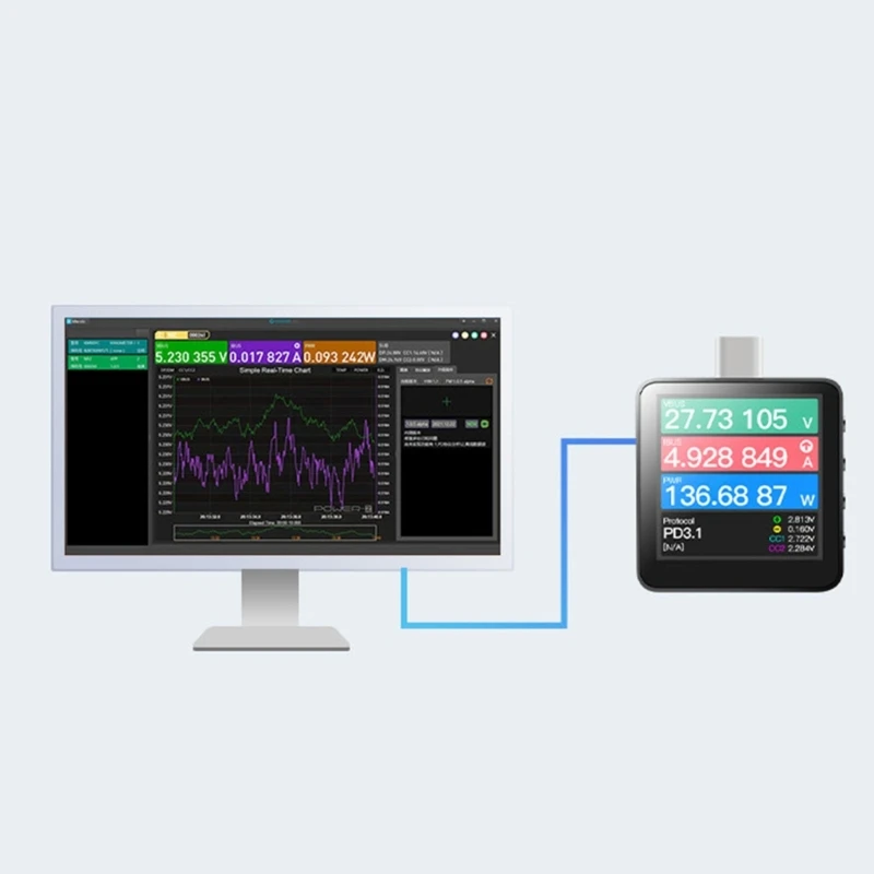 KM003C POWER Tester PD3.1 Tipo C Tester ricarica rapida Strumenti monitoraggio della banca potere