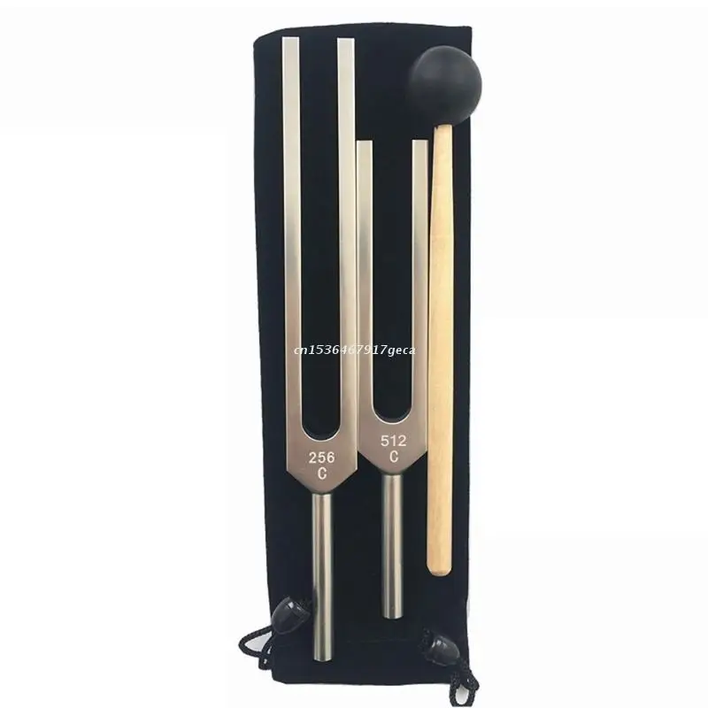 Tuning Forks Set-C256 Hz and C512 Hz with Bag and Hammer for Stress Reliever Dropship