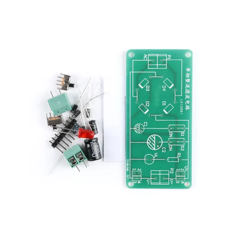 5Pcs/1pc Single-Phase Rectifier and Filter Circuit Kit DIY Soldering Assembly Skills Training Kit Components