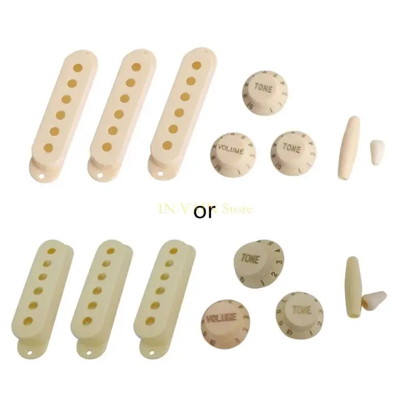 M5TC 8PCS SSSピックアップカバーボリュームトーンノブスイッチチップセットエレキギターセントクレ