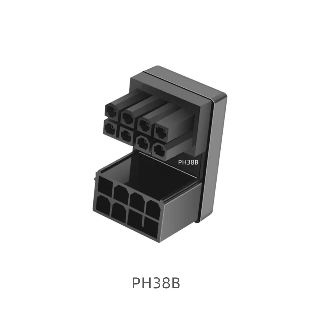 Zwart 4.2Mm Wit 8pin Pci-e Gpu 180 Graden Schuine Power Adapter Connector Voor Diy Desktop Grafische Videokaart Gpu Voedingskabel