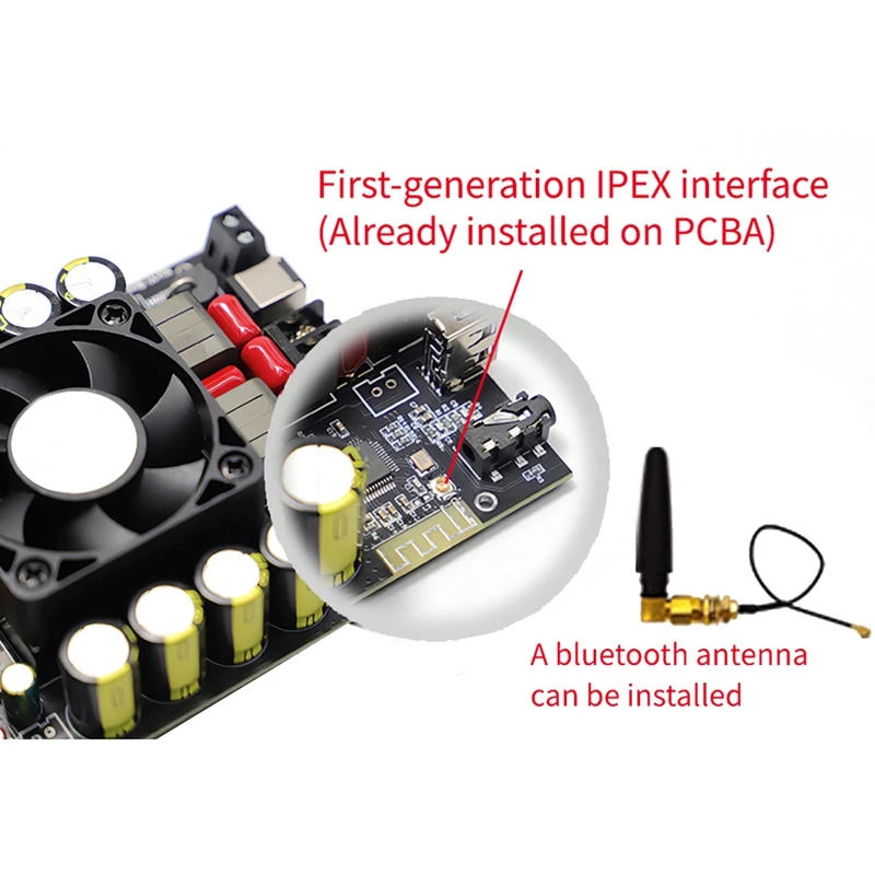 Imagem -02 - Módulo Amplificador de Áudio Bluetooth Ajuste de Alta e Baixa Frequência Canal Duplo Estéreo 220w x Xy-t220h Tpa3251