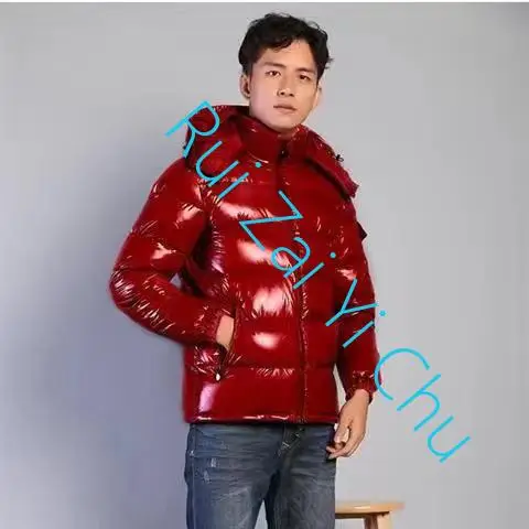 Chaqueta de plumón clásica con capucha para hombre, abrigo informal cálido con relleno de ganso blanco, sombrero desmontable, bolsa antipolvo,