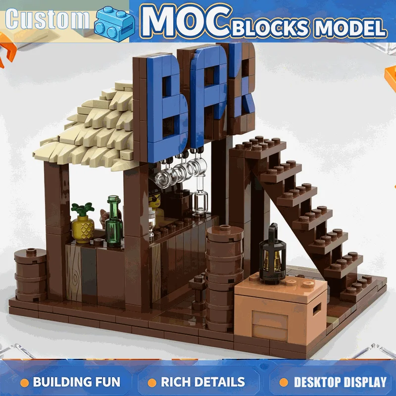 380PCS Bar Building Blocks Modular City Street View Modify Technology Model DIY Education Creative Assembly Toy Christmas Gift