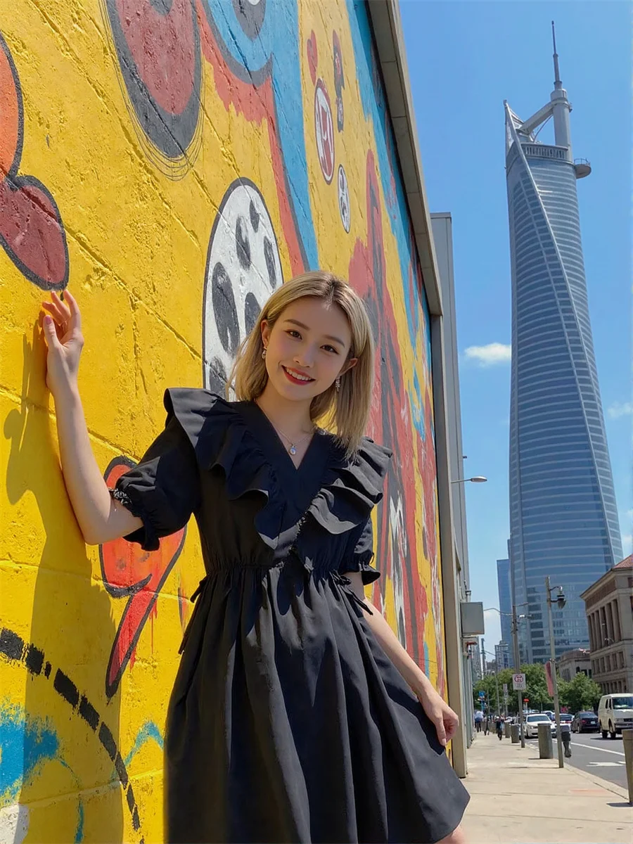 Women'S White Prom Dresses Woman 2025 Tierred Shirring Corduroy Lightweight Breathable Simple Basic Plain Regular Everyday