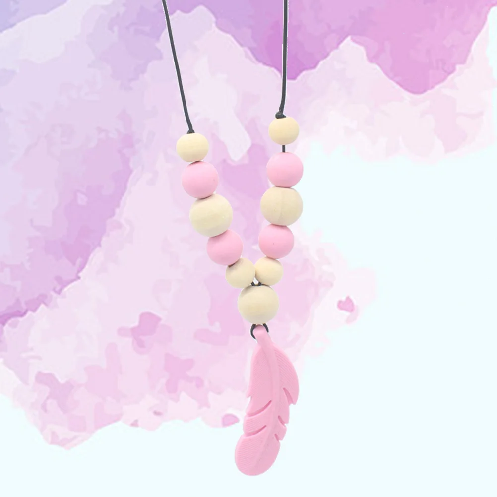 

Silicone Chew Toy Teether Necklace Charm Holder Necklaces Teething Baby