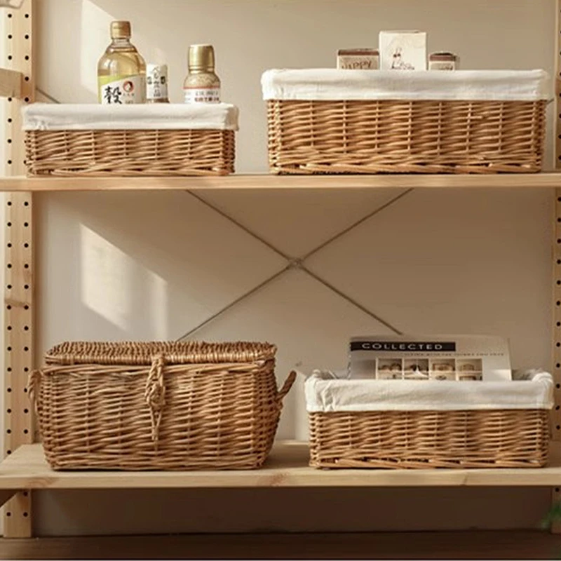 

Handwoven Storage Basket - Willower Weaving for Kitchen, Toys, Snacks Sundries Organizer Box for Home C-ABRM