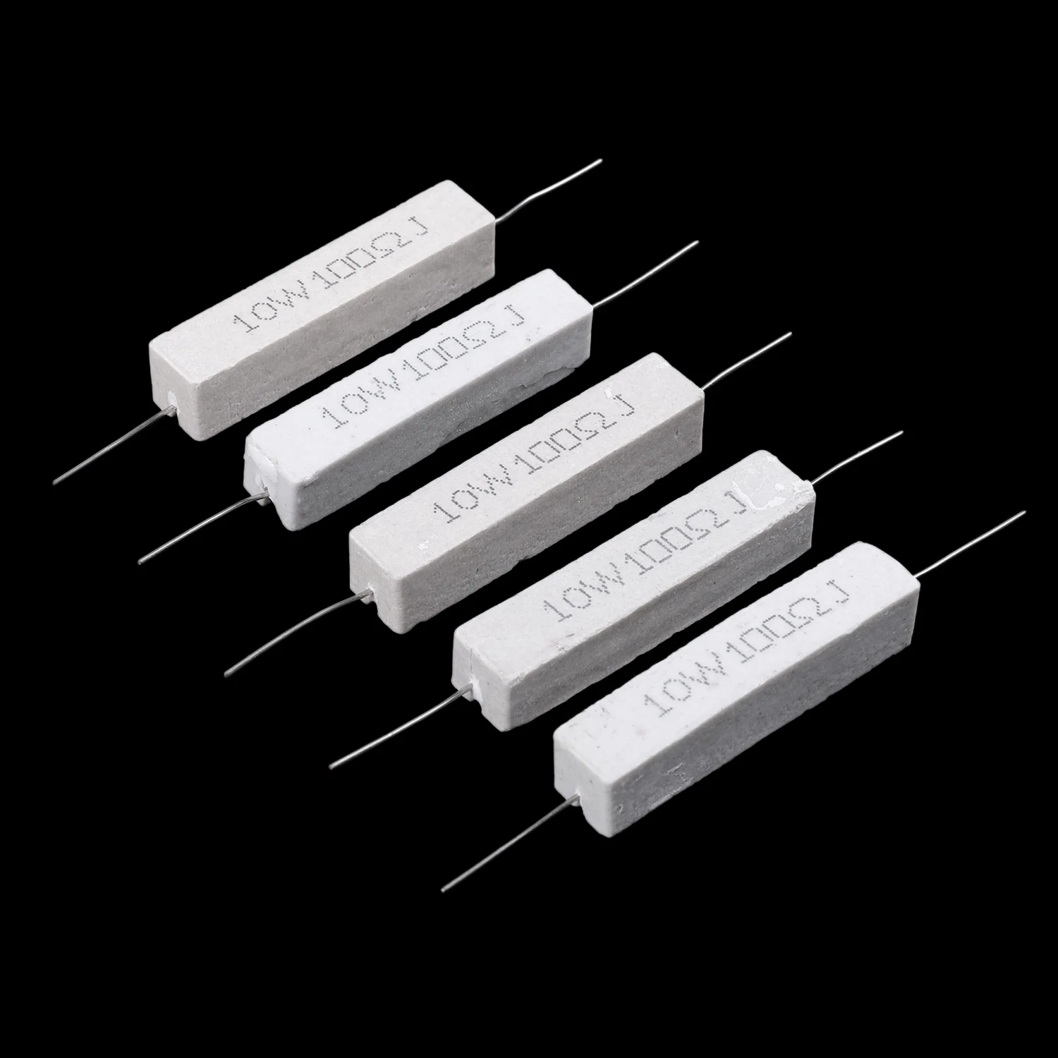*N21R 5 Pcs 10W Watt 100 Ohm 5% Axial Wirewound Cement Resistors