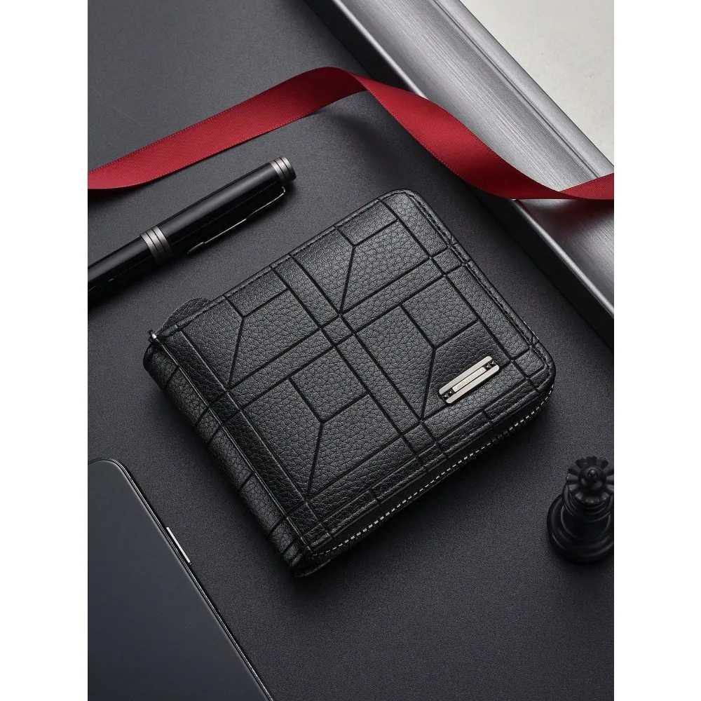 

SHABILI Korean Style Men's Short Wallet Classic Popular Horizontal Design Large Capacity With Multiple Card Slots Business Wallet For Men Wallet Purse Wallet Men Wallet Leather