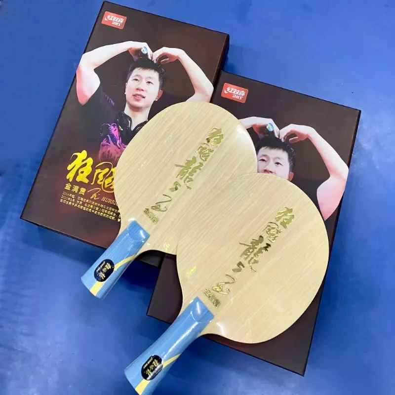 Original dhs furacão longo 5 (golden slam) raquete de tênis de mesa ouro ma longo 5 versão especial ping pong bat paddle terno