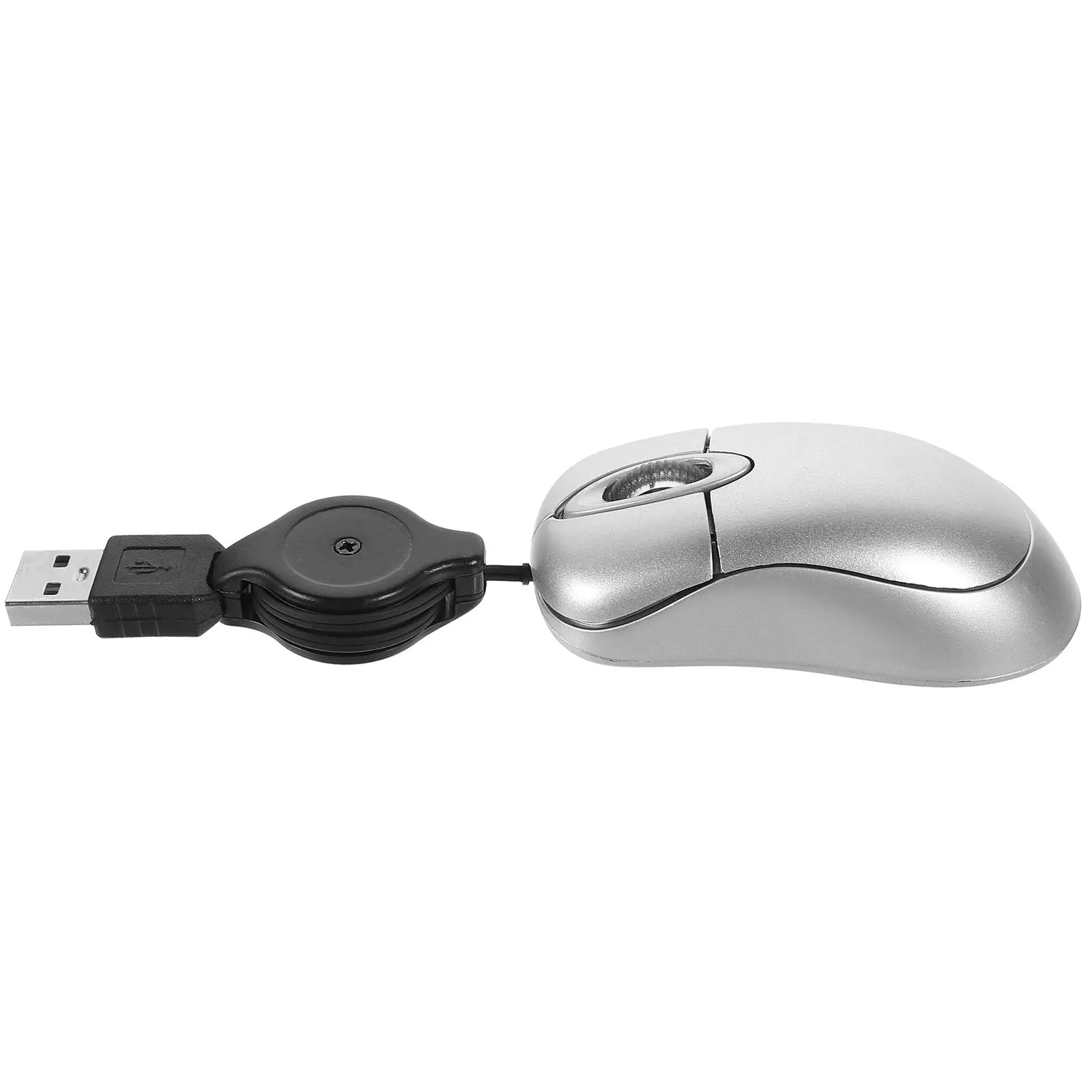 Mini Optical USB Retractable Cord Mouse Compact Play Compatible Notebooks Ergonomic Portable