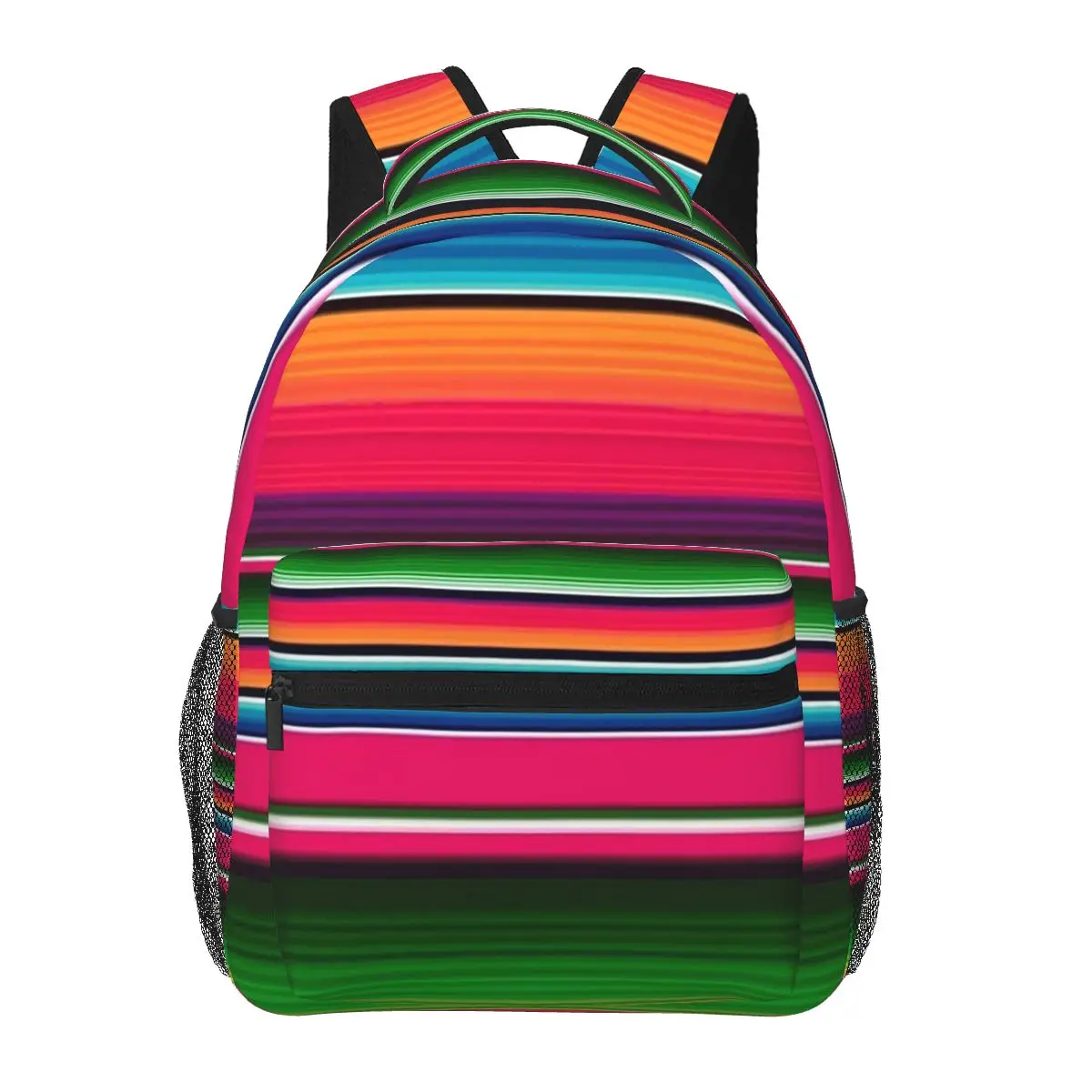 

Mexican Blanket Striped Fiesta Serape Backpacks Boys Girls Bookbag Students School Bags Cartoon Travel Rucksack Shoulder Bag