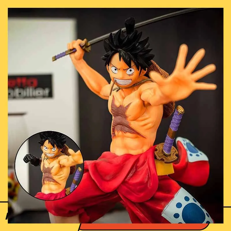 

В наличии оригинальная цельная фигурка Bandai Monkey D Luffy, товары в стиле аниме, 100% оригинальные украшения для фигурок, праздничные подарки