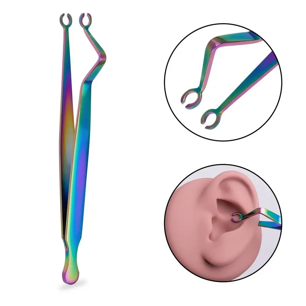 Stainless Steel Body Piercing Tool Ear Stud Septum Piercing Tool Dermal Forceps Catheter Gauge Nose Stud Dermal Piercing Tool