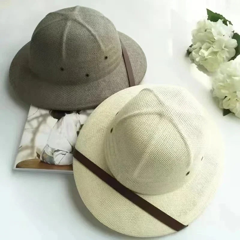 Novel Men's Straw Hat Vietnam War Era Military Cap Dad Boat Hat Hunting Jungle Miner Hat Unique Sunshade Casual Outdoor Cap