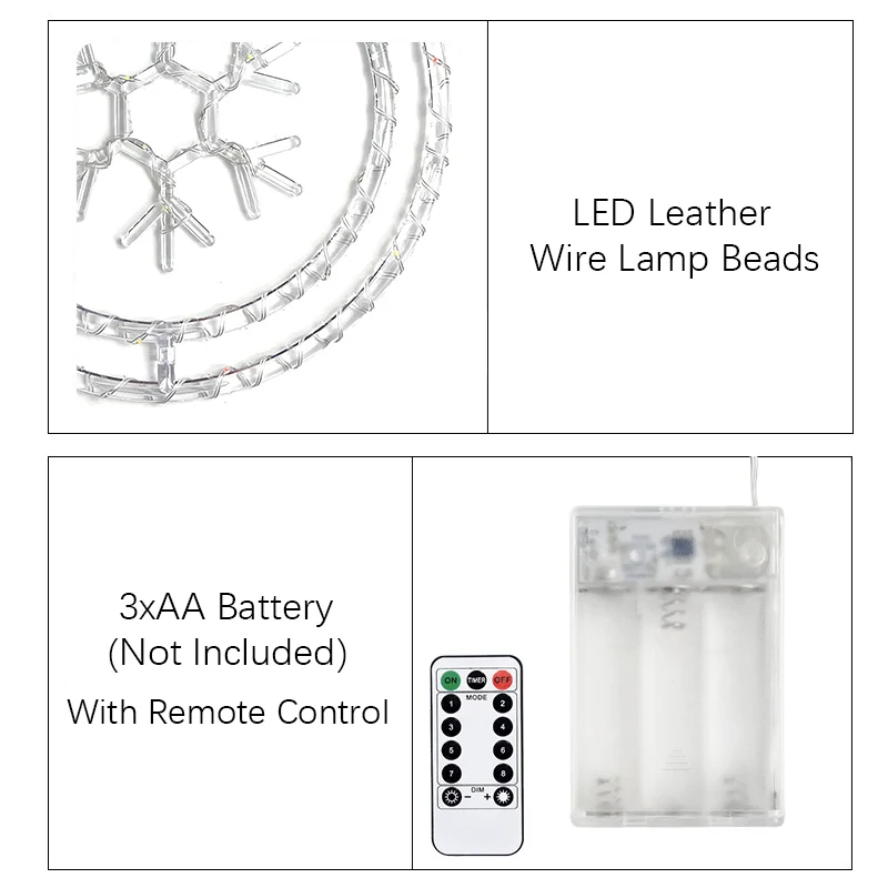 LED-Weihnachtslichterkette, doppelte runde Pendelleuchte mit Fernbedienung, Atmosphären-Dekorationslampe als Geschenk, Heimdekoration