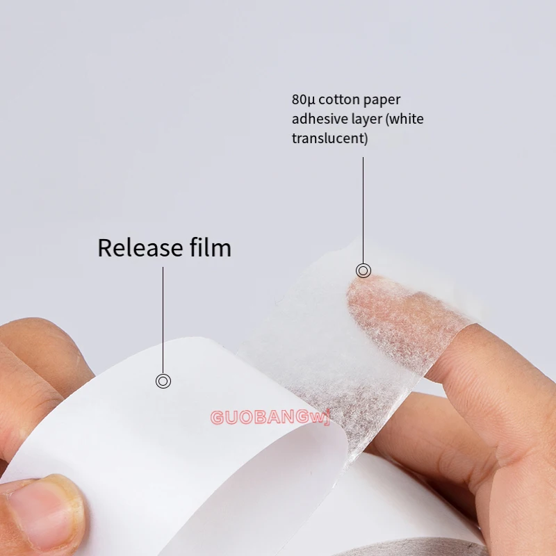 

Handmade White Super Strong Double-Sided Tape Paper, Strong Ultra-Thin High Adhesion Cotton,DIY Household Double-Sided Tape 50m