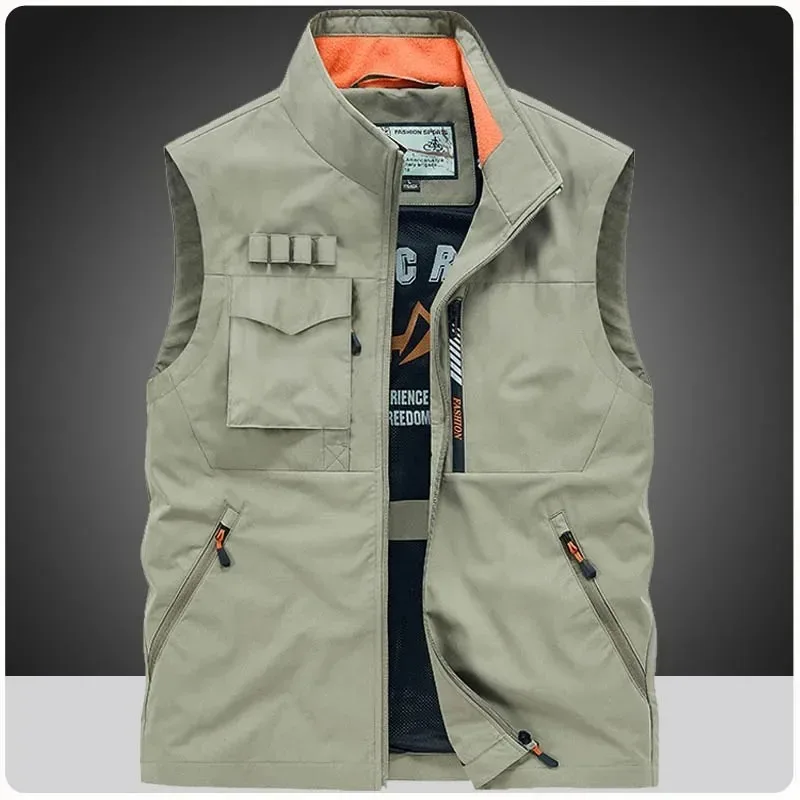 

Men Summer Outdoor Work Safari Fishing Travel Photo Hiking Vest with Pockets Gym Jogging Running Sport Sleeveless Mesh Waistcoat