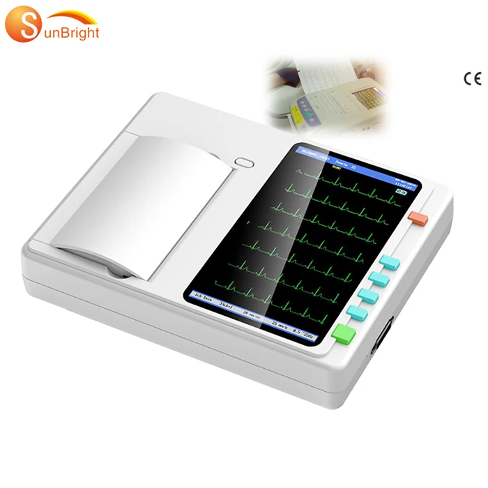 

12 lead ecg machine price New CE Sun-7062 Electrocardiograph 6 Channel ECG Machine with Touchscreen