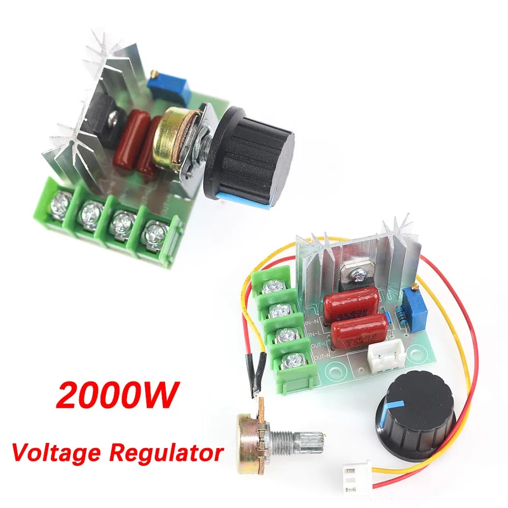 1 peça ac 50 ~ 220v 2000w regulador de tensão scr dimmer controlador de velocidade do motor ajustável módulo de termostato regulador eletrônico