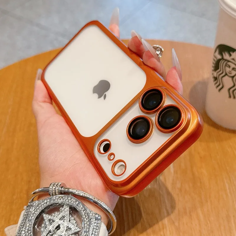 

New Transparent Phone Case For iPhone 17 Pro Max 17Air Plating Frame Lens Film Protection Anti-fall Hard Clear Cover