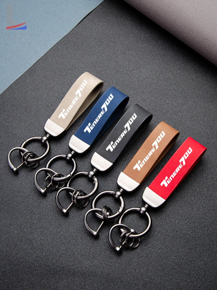 For YAMAHA Tenere700 Tenere 700 Fantastic Skin feel leather metal keychain
