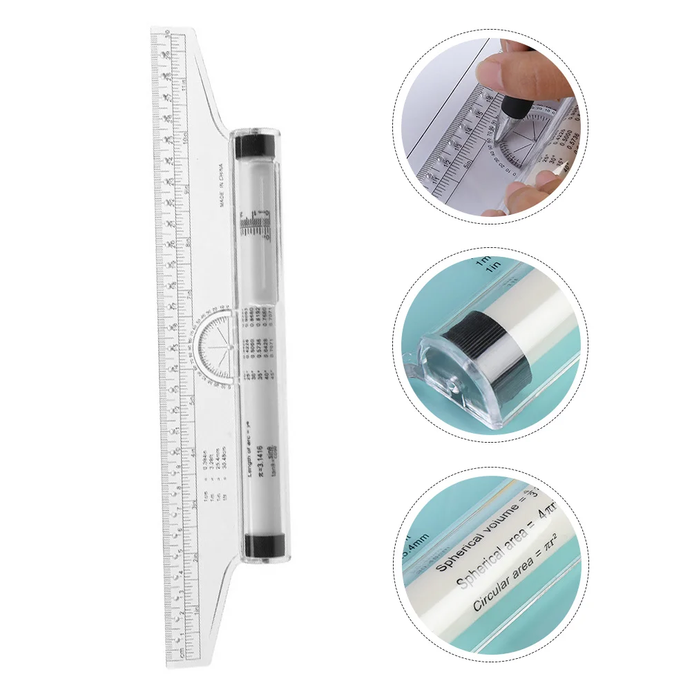 

Multi-Purpose Plastic Measuring Rolling Ruler for Drawing Drafting Parallel Angle Measurement Tool