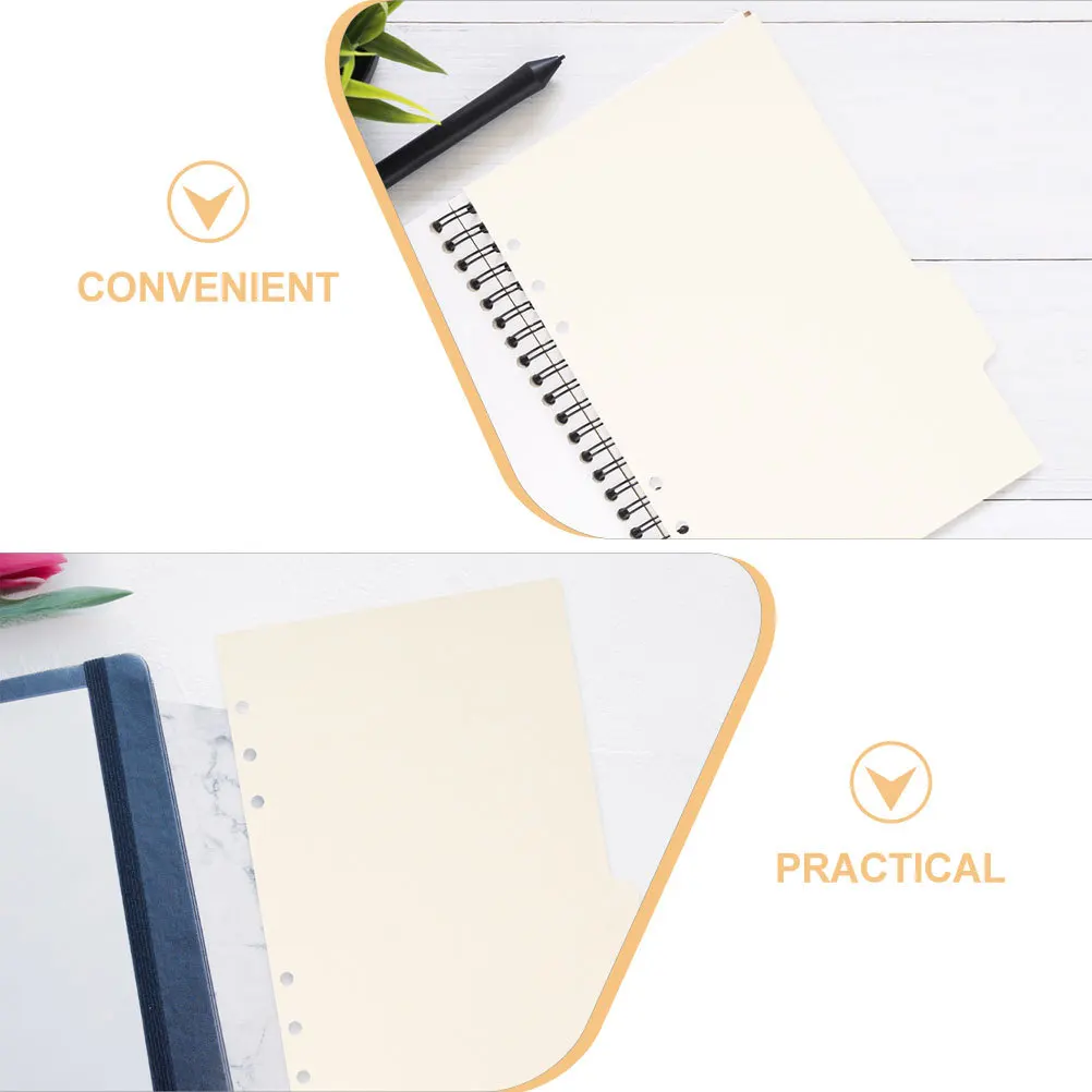 

20Pcs Index Binder Dividers Bright Colored Paper Practical for Loose Leaf Binder Notebook Tabs Page Dividers