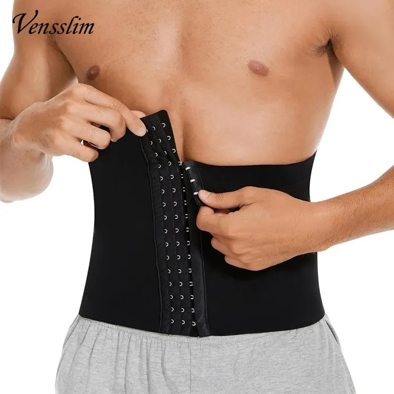 Vensslim Waist Trainer Trimmer Corset Men Tummy Control Shapewear Slimming Girdle Stomach Band 7 Steel Bones Body Shaper Belt