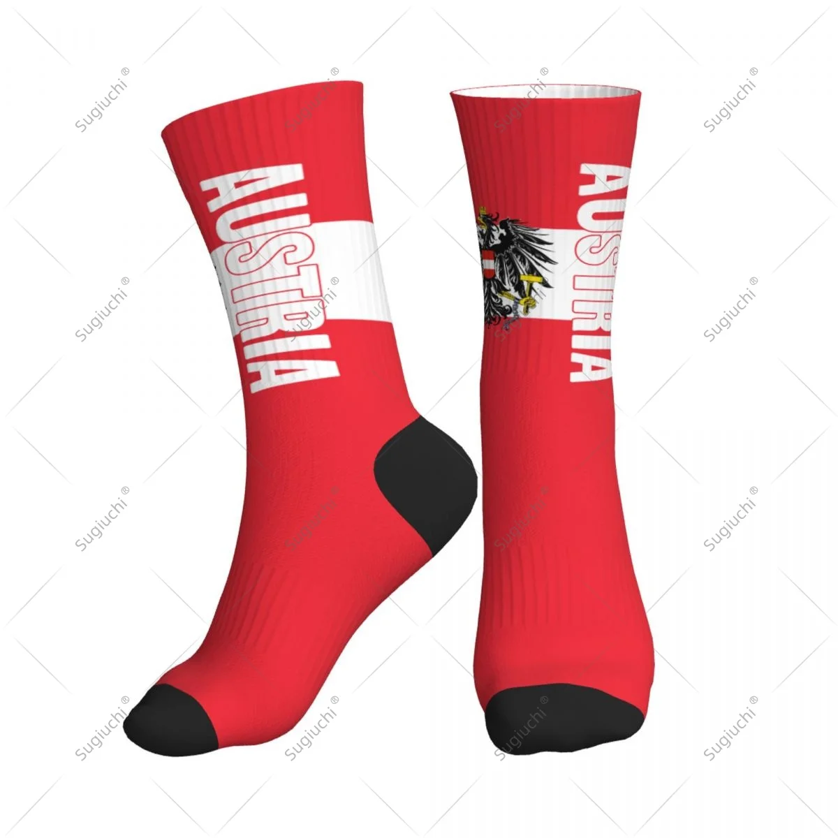 

Полиэстеровые носки до середины икры с 3D принтом флага Австрии для мужчин и женщин, кавайные носки, уличные носки для скейтборда