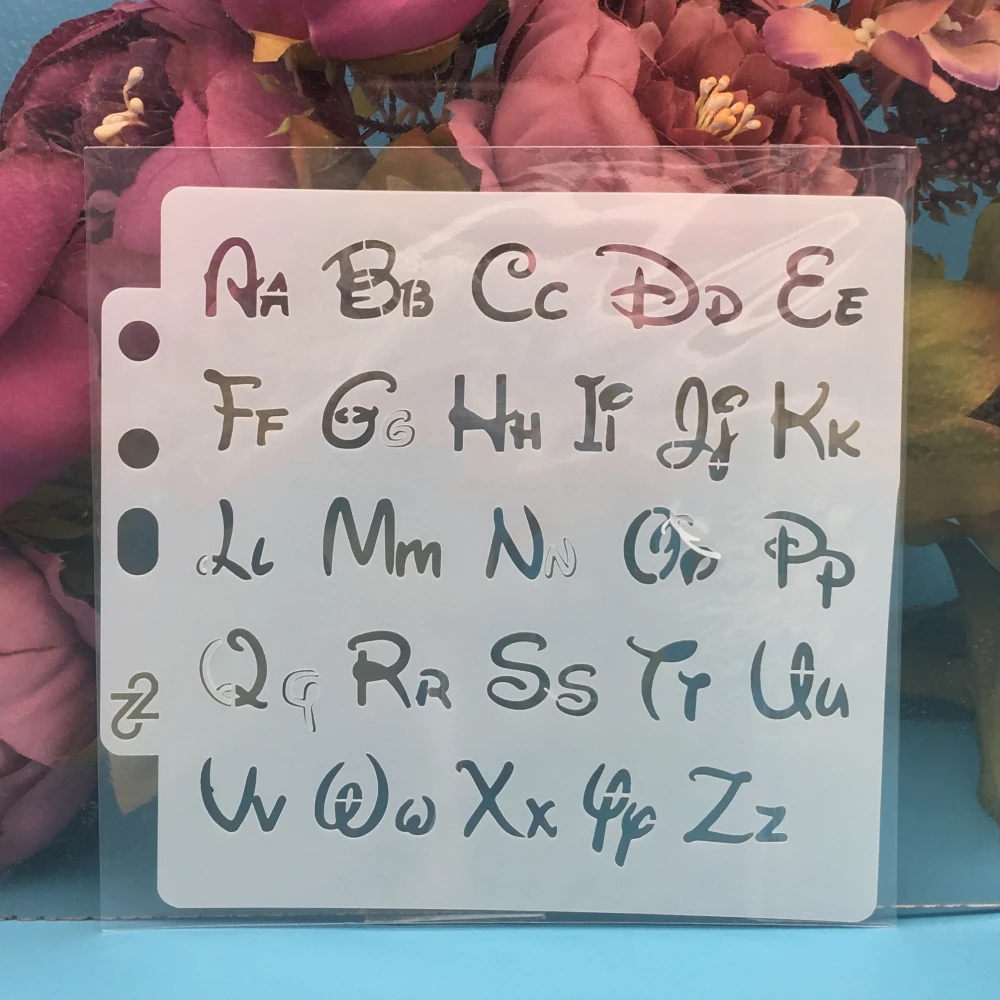 4Pcs/Set 13cm Alphabet Letters Number DIY Layering Stencils Painting Scrapbook Coloring Embossing Album Decorative Template