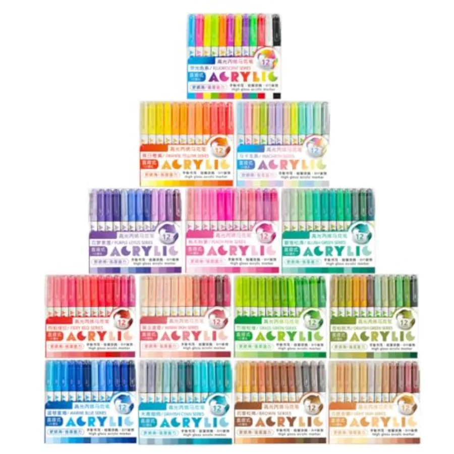 

1.0mm Fine Pointed 3D Acrylic Gel Pen Set 168 Colors Optional for Painting/Coloring/Card Making/Ceramic Board/Phone Case/Glass/
