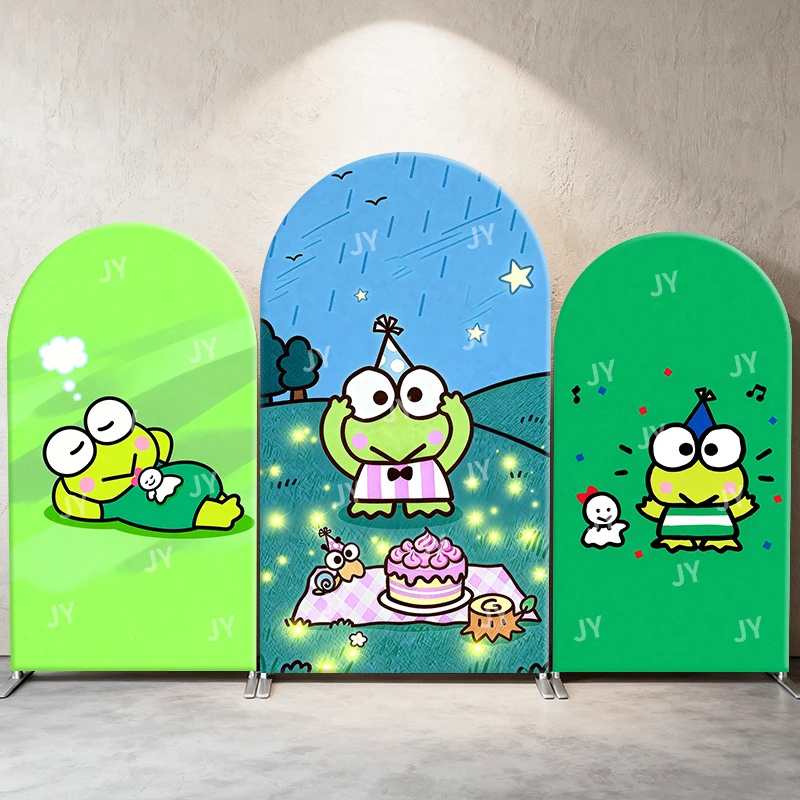 

Keroppi Birthday Party Theme Arch Backdrop Cover Delightful Festive Scene For Kids Birthday Baby Shower Photo Booth Decor
