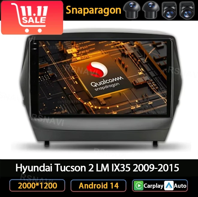 Andoird 14 راديو السيارة لشركة هيونداي توكسون 2 LM IX35 2009 - 2015 DSP فيدو لاعب BT الوسائط المتعددة ستيريو GPS 5G WIFI 2DIN DVD AUTO #1