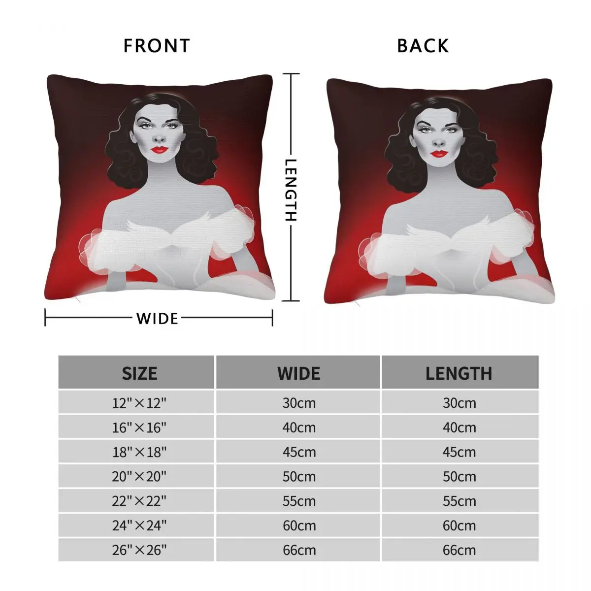 Vivien Leigh Myra Ballerina Square Pillowcase Polyester Linen Velvet Printed Zip Decor Pillow Case Car Cushion Cover Wholesale