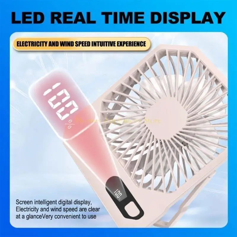 D0AB Small Table Fan Rechargeable Portable Foldable Desk Fan Battery Operated Fan