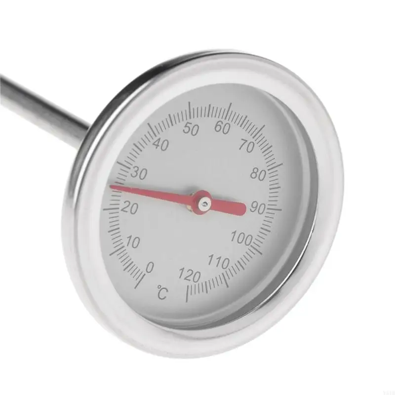 Y51B 50cm Stainless Steel Compost Soil Thermometer Garden Backyard 0℃-120℃ Measuring Probe Detector High Accuracy