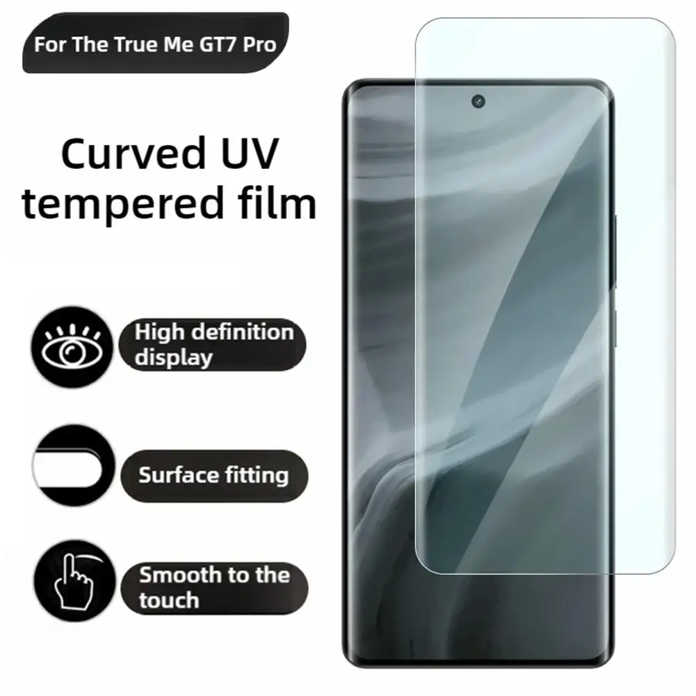 ل Realme GT7 Pro الأشعة فوق البنفسجية واقي للشاشة السينمائي منحني واقية المضادة للخدش واقي للشاشة غطاء كامل دروبشيبين R7H0