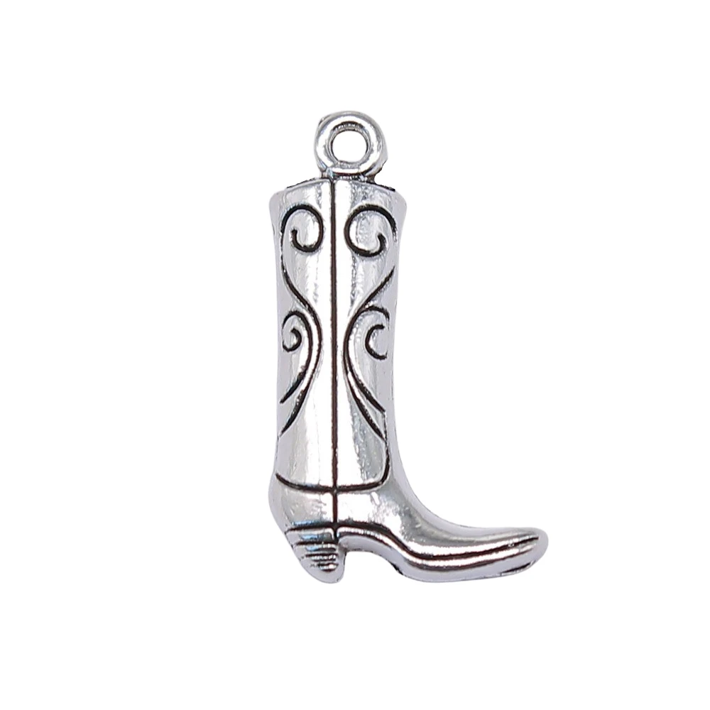 

Wholesale 200pcs/bag 23x13mm Shoe Boots Charms Wholesale Antique Silver Color Pendant Charms Wholesale Jewelry Accessories