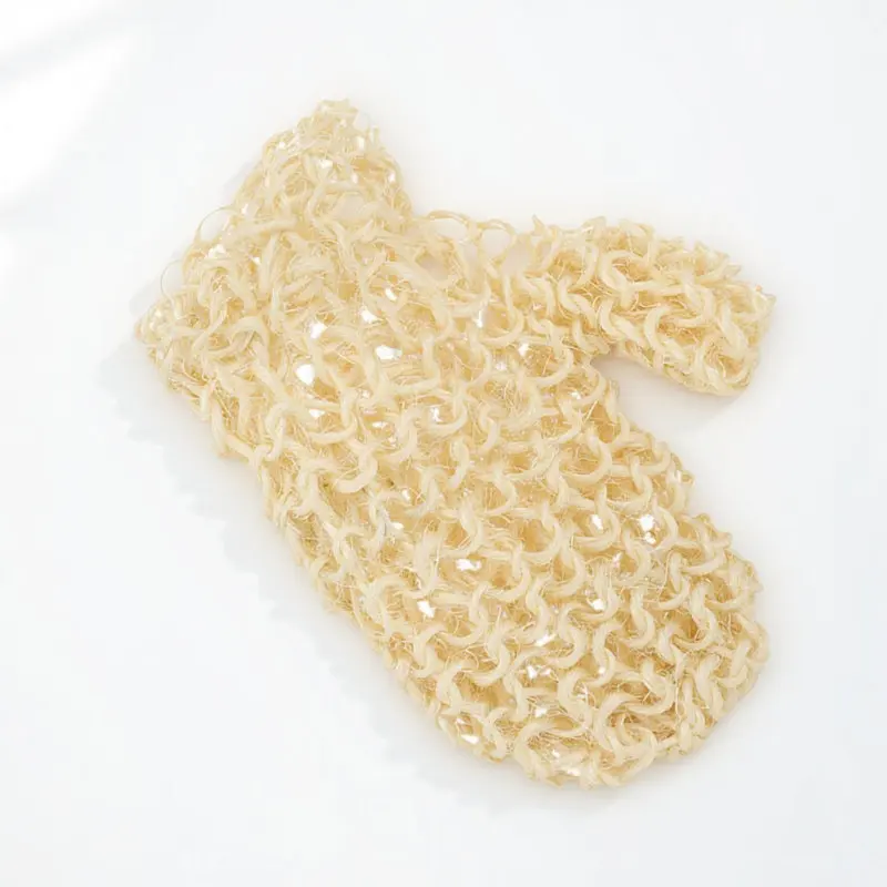 

Sisal Hemp Exfoliating Glove Bath Shower Mitt Soft Breathable Skin Exfoliator Scrub Gloves for Body Washcloth Body Peeling