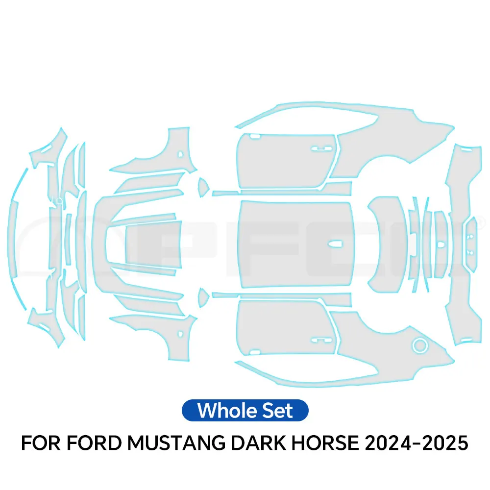 TPU For Ford Mustang Dark Horse 2024-2025 Bumper Scratch-Resistant Self-Healing Paint Protection Film Invisible Pre-cut PPF Kit