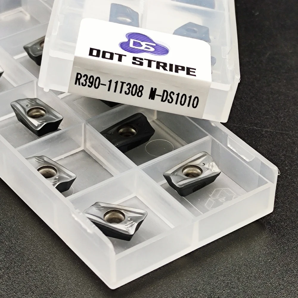 R390-11T308 M DS 1010 ใบมีดกัดเหล็กแข็งพิเศษ คาร์ไบด์ นาโนบลู สีสันสดใส ความแข็งสูง