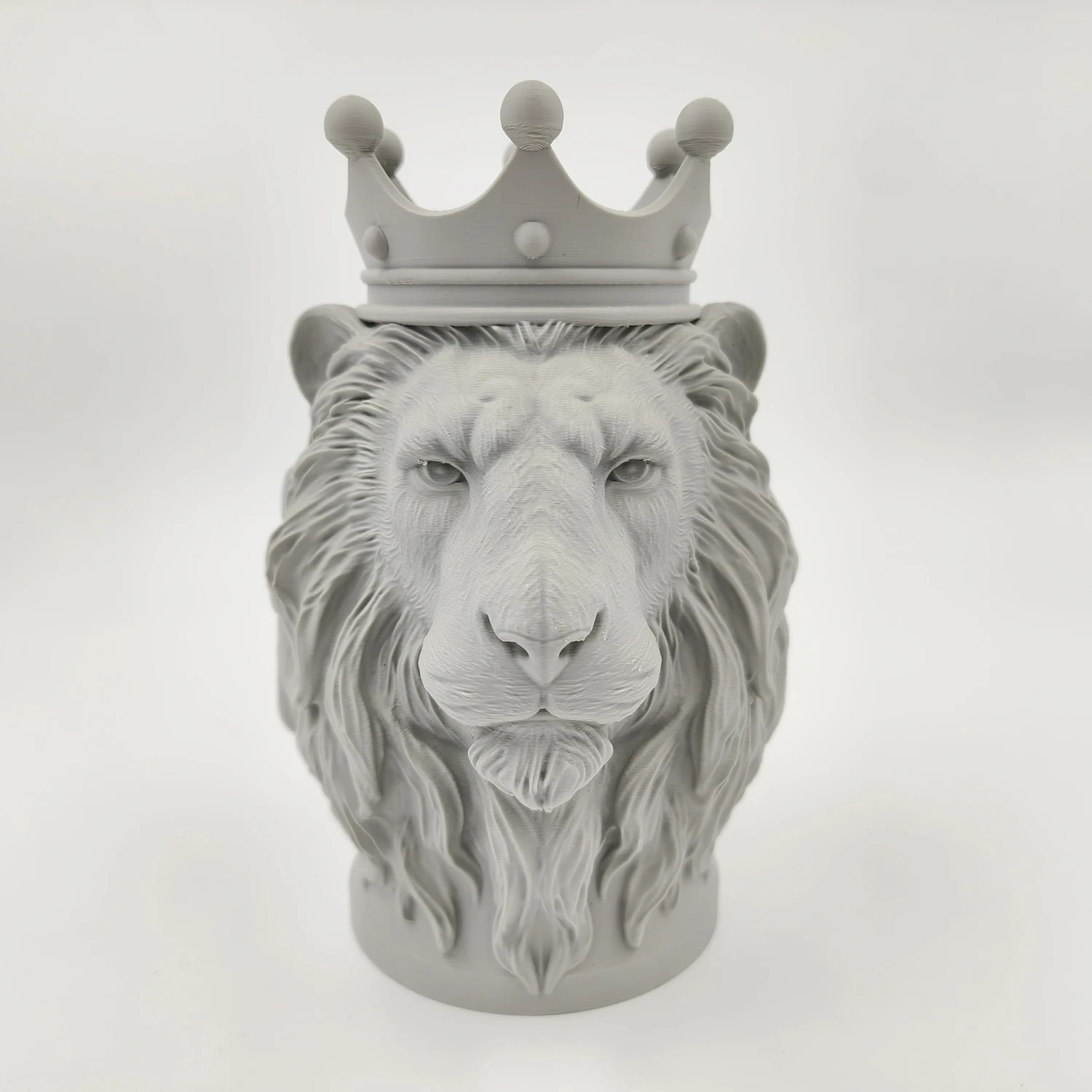 

3D-печатный держатель для ручек в виде коронованного льва, креативная подставка для карандашей в виде животного, большой настольный органайзер, уникальный офисный декор, подарок для детей и мужчин, любящих львов