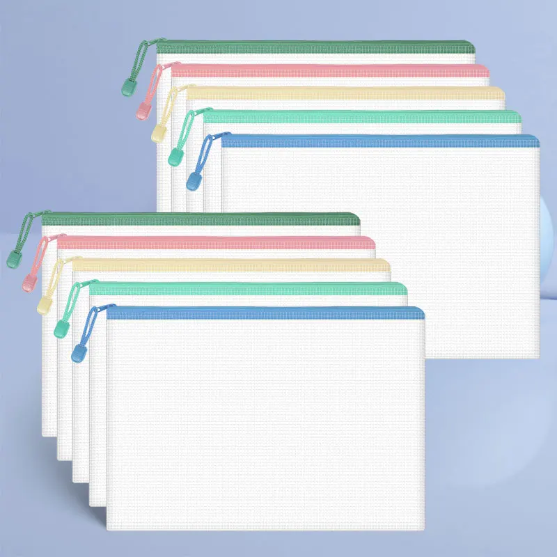 

5/10 Mesh A4 Zipper Bag Puzzle Bag Classroom Organization Zipper Bag Plastic Zipper Bag, Multiple Colors, Board Game