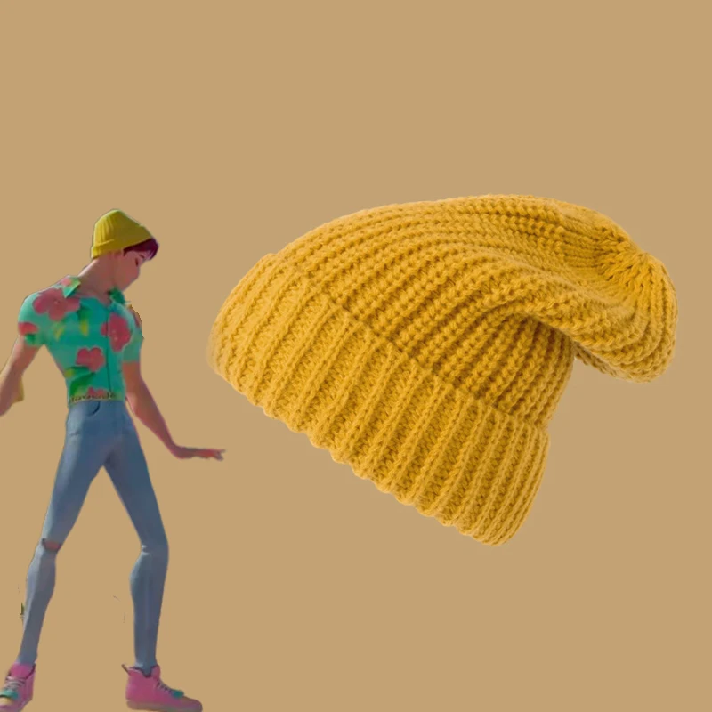 Anime Mode Saja Jongens Cosplay Comic Con Trendy Gele Gebreide Muts Halloween Idool Groep Stadium Outfit Cosplay Accessoatie Hoeden