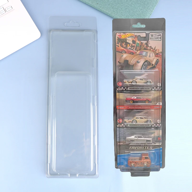 Car Toy Transparent Display Case 5 Car Puka Hotwheels Protective Shell Car Model Card Board Collect Boys Gift