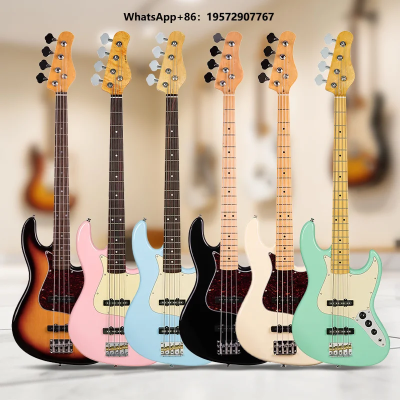 High-quality Professional Range 4-string Electric Bass Guitar with Vintage Bridge 20- Fingerboard Jazz Bass Style