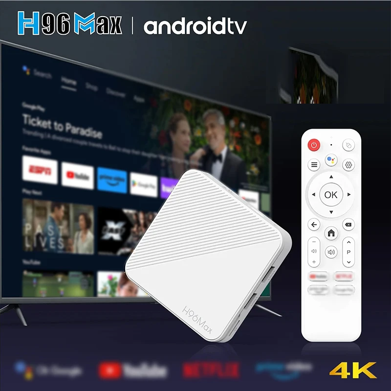 4K Android 14 TV Stick Set HDR10+ Top Box 2.4GHz+5GHz Dual-mode WiFi 6 TV Box Bluetooth Media Player Support YouTu NETFLI