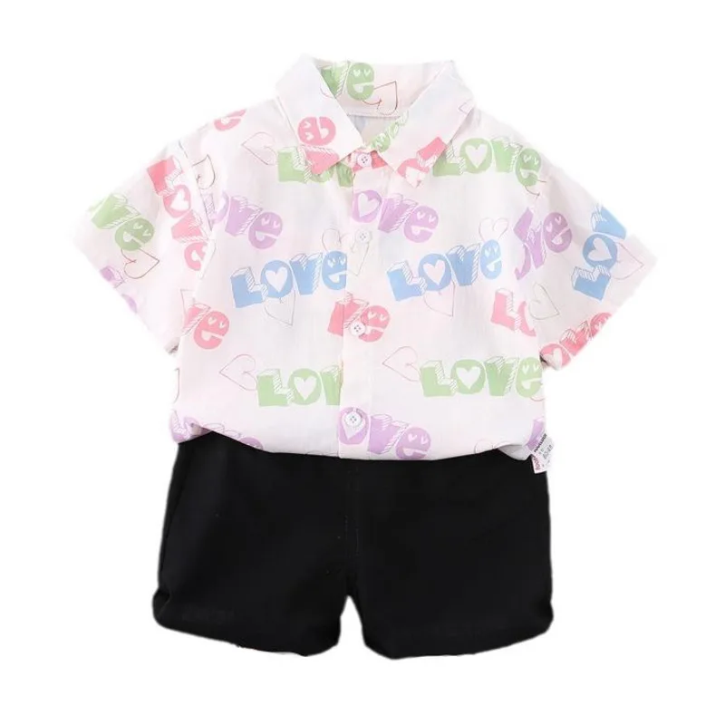 

New Summer Baby Clothes Suit Children Boys Letter Shirt Shorts 2Pcs/Sets Toddler Clothing Infant Casual Costume Kids Tracksuits