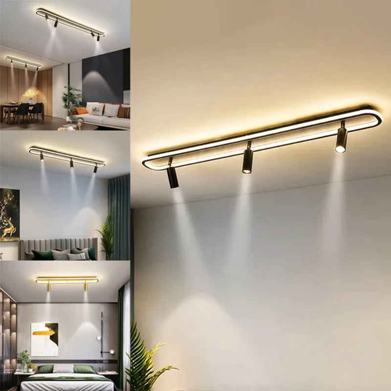 

DINDALLED Modern LED Ceiling Lamp With Spotlight Chandelier for Living Room Dining Room Bedroom Indoor Lighting Fixture